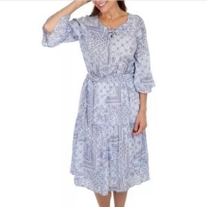 NWT! Fair Haven Backpackers Pantry Paisley Women’s 3/4 Lined Sleeve Dress SzS